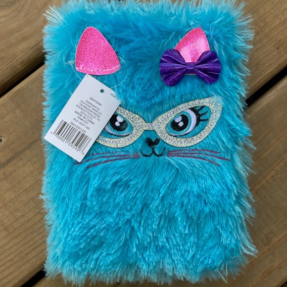 NWT Plush Kitty Cat Furry Diary Notebook Journal - Picture 1 of 5